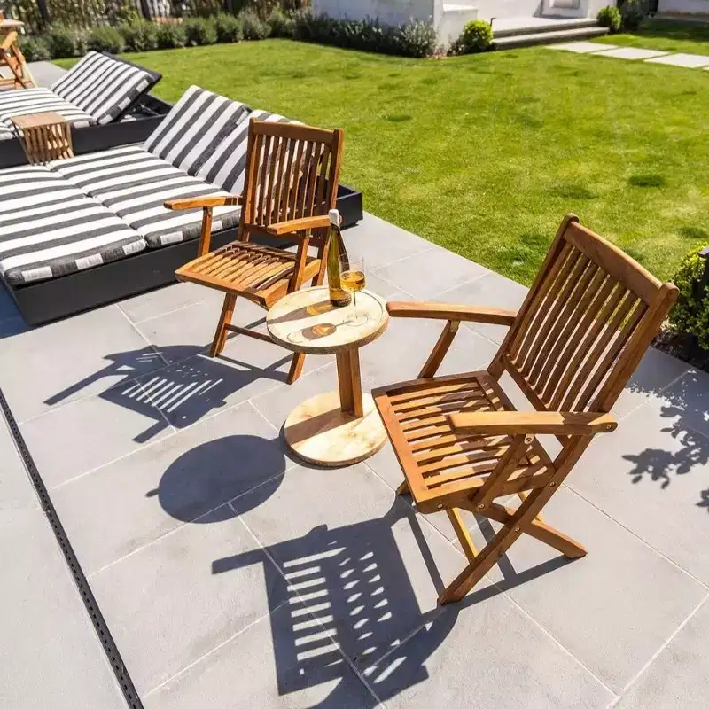 Nordic Teak Outdoor Oiled Patio Folding Chair with Arm Rests