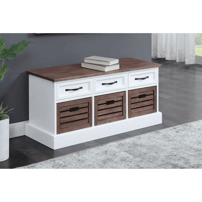 Paola Traditional Wood Cabinet with Baskets