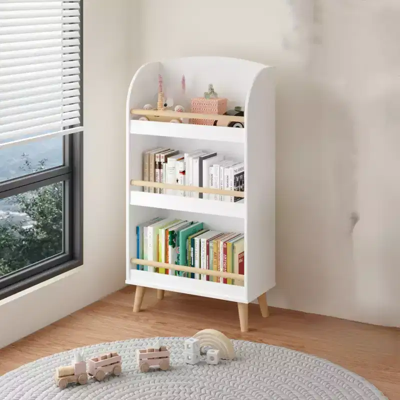 Kids Bookshelf, 3-Tier Bookcase, Book Organizer, Bookshelf Toy Storage Cabinet Organizer for Children's Room, Playroom, Nursery White