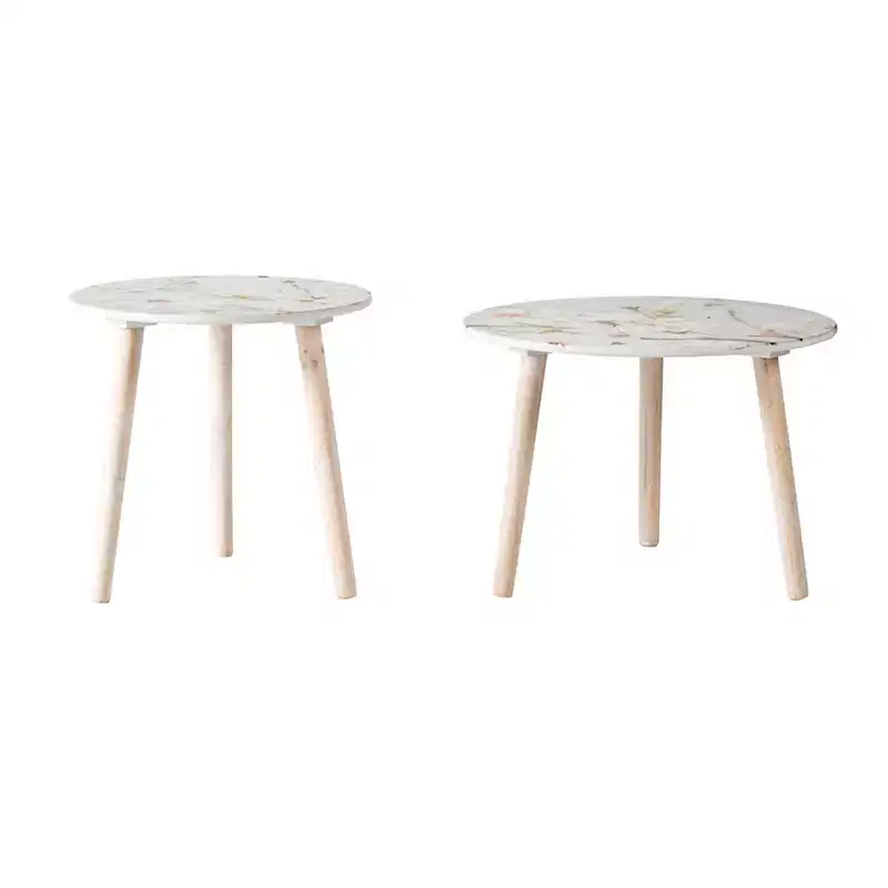 Set of 2 Matching Side Tables Living Room Accent