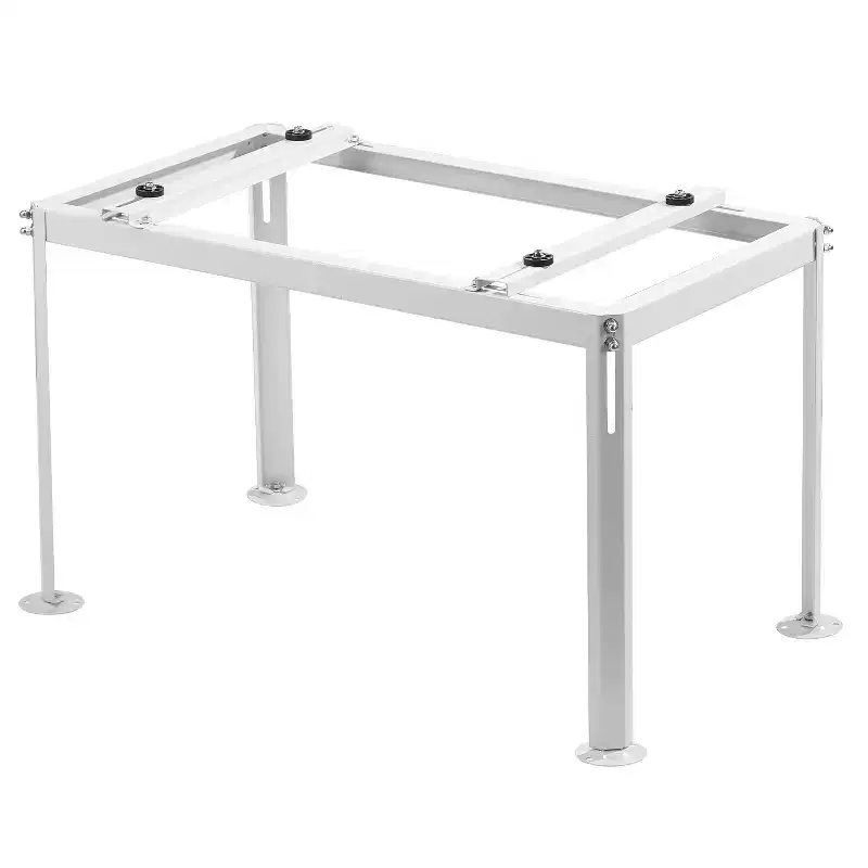Mini Split Ground Stand, Adjustable Anti-Vibration Mini Split Stand for 9000-36000 BTU Ductless Air Conditioner Heat Pump, White
