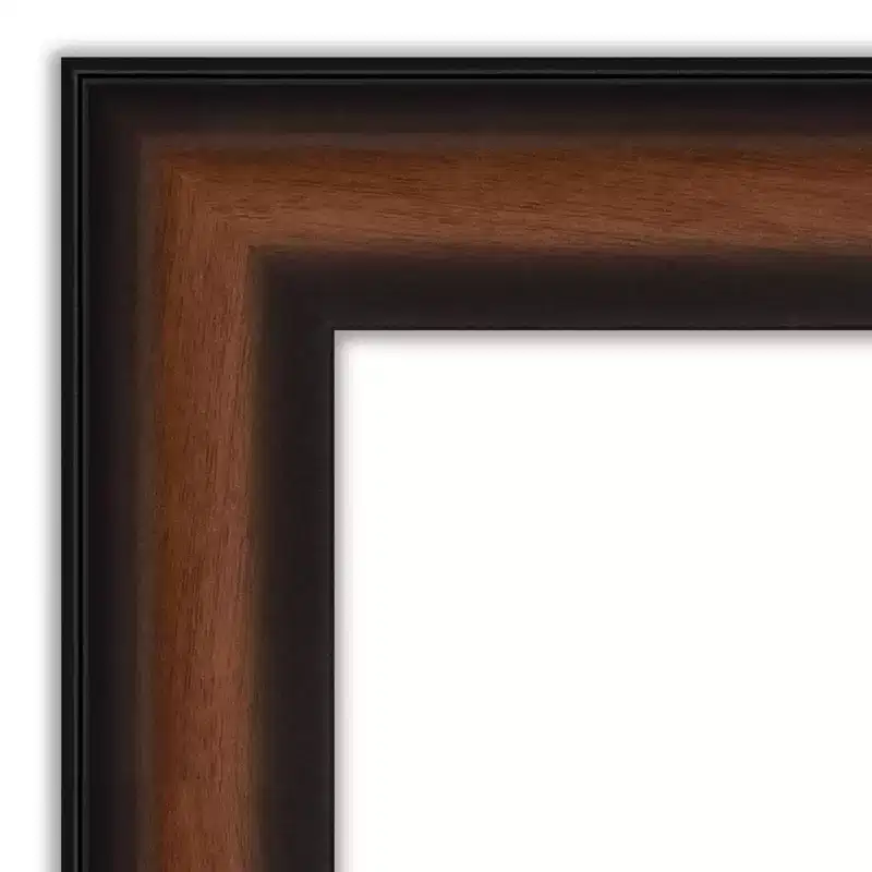 Amanti Art Yale Walnut Non-Beveled On the Door Mirror Full Length Mirror, Wall Mirror 51.5 in x 17.5 in.