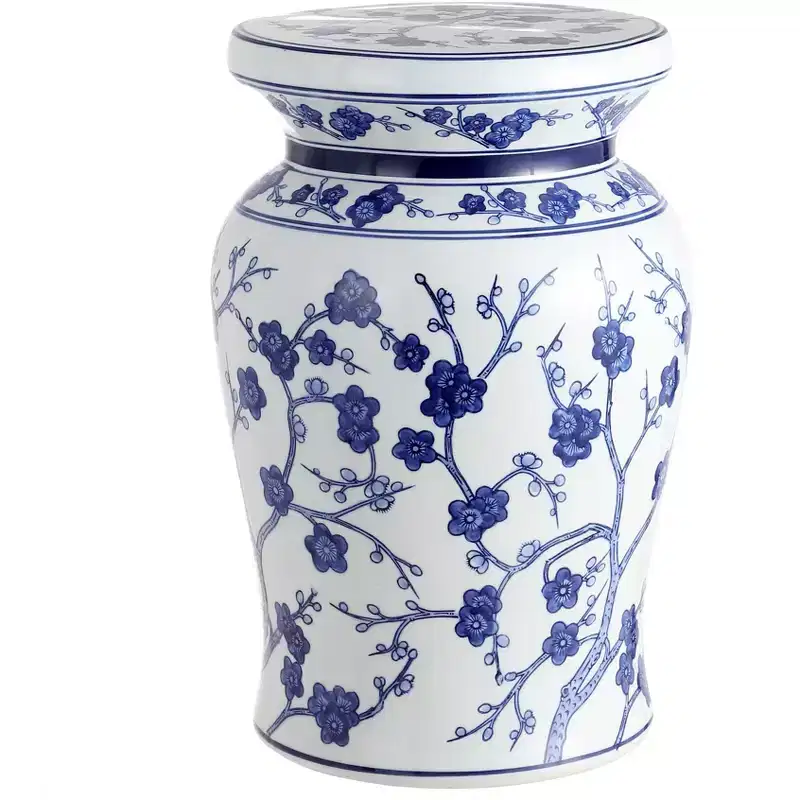 Cherry Blossom 17.7 Ceramic Garden Stool/Accent Table