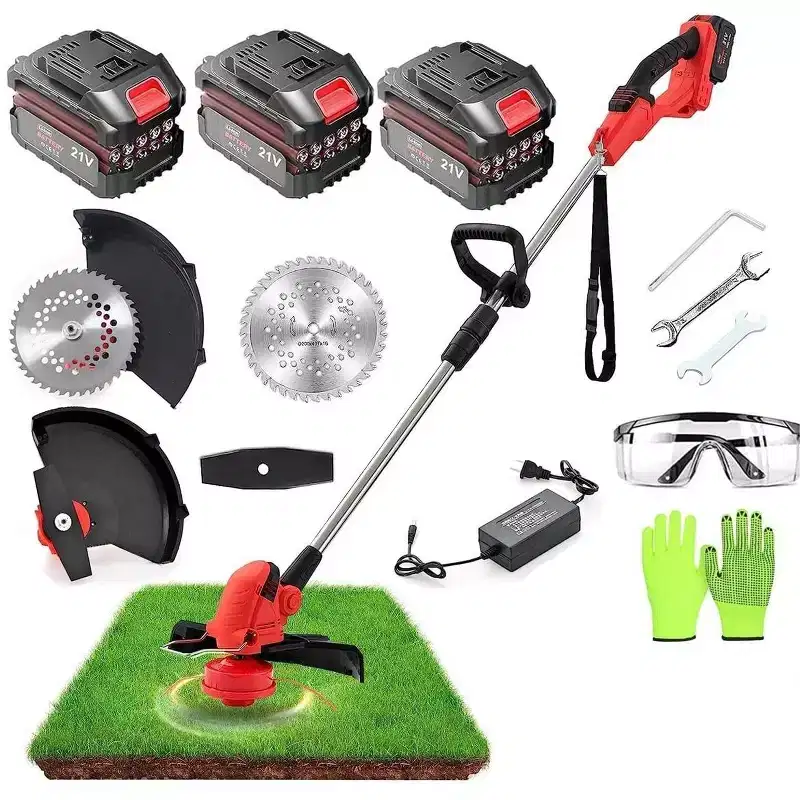 SANJIAN Electric Weed Eater, Grass Trimmer, Edger Lawn Tool 8in Cutter 3 Batteries