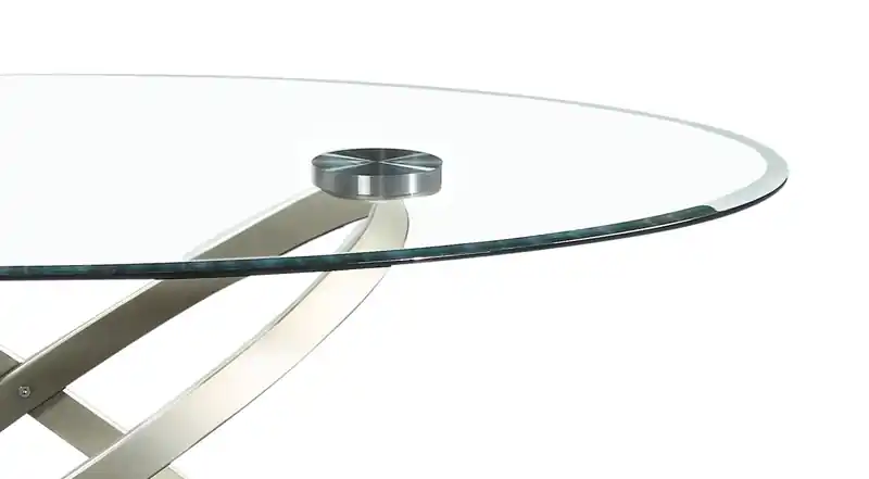 48 Modern Oval Glass Top Coffee Table - Glass with Metal Base