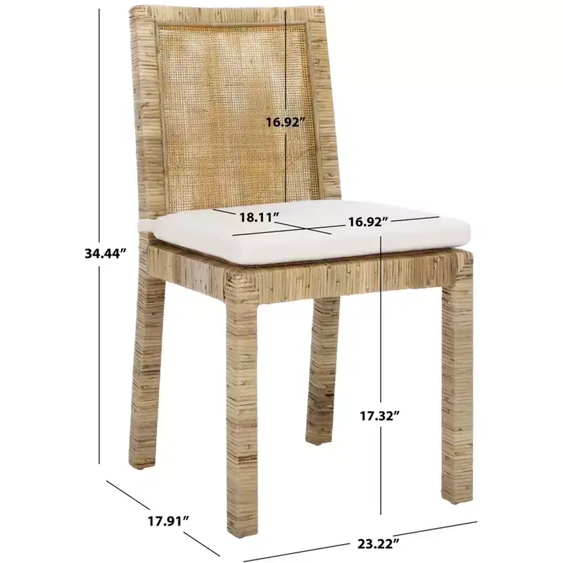 Tojo Cane Dining Chair W/ Cushion (Set of 2) - DCH6502 - Safavieh