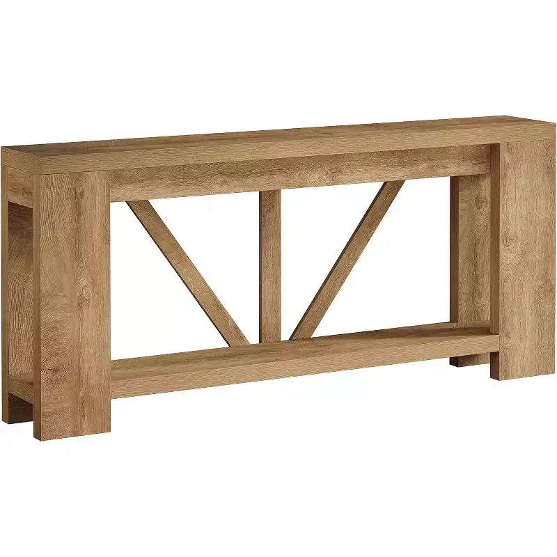 Lantine 70.9-Inch Long Console Table, 2-Tier Farmhouse Sofa Table Behind Couch, Large Entry Console with Storage for Hallway, Foyer