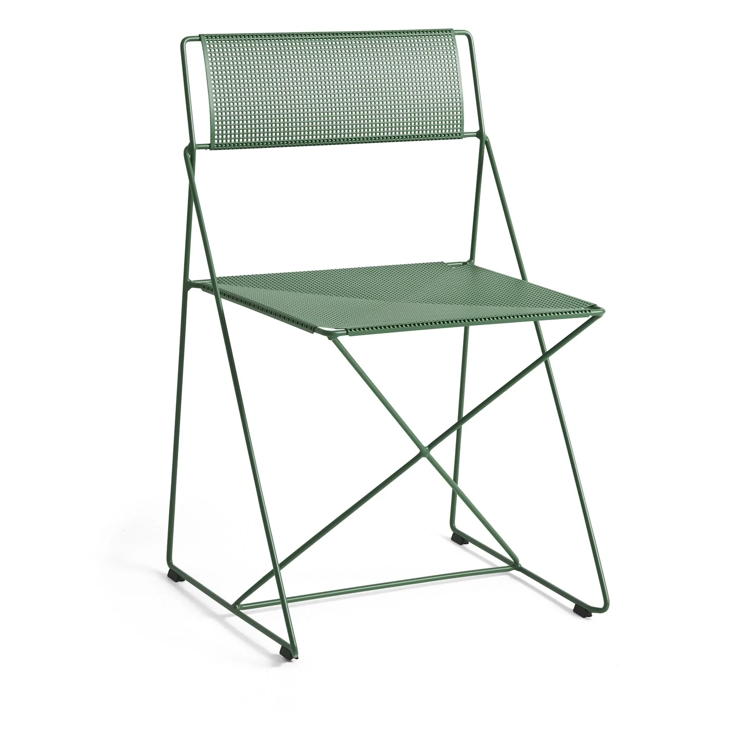 Industrial Steel Wire Dining Chair with Stackable X-Structure for Indoor & Outdoor Dining