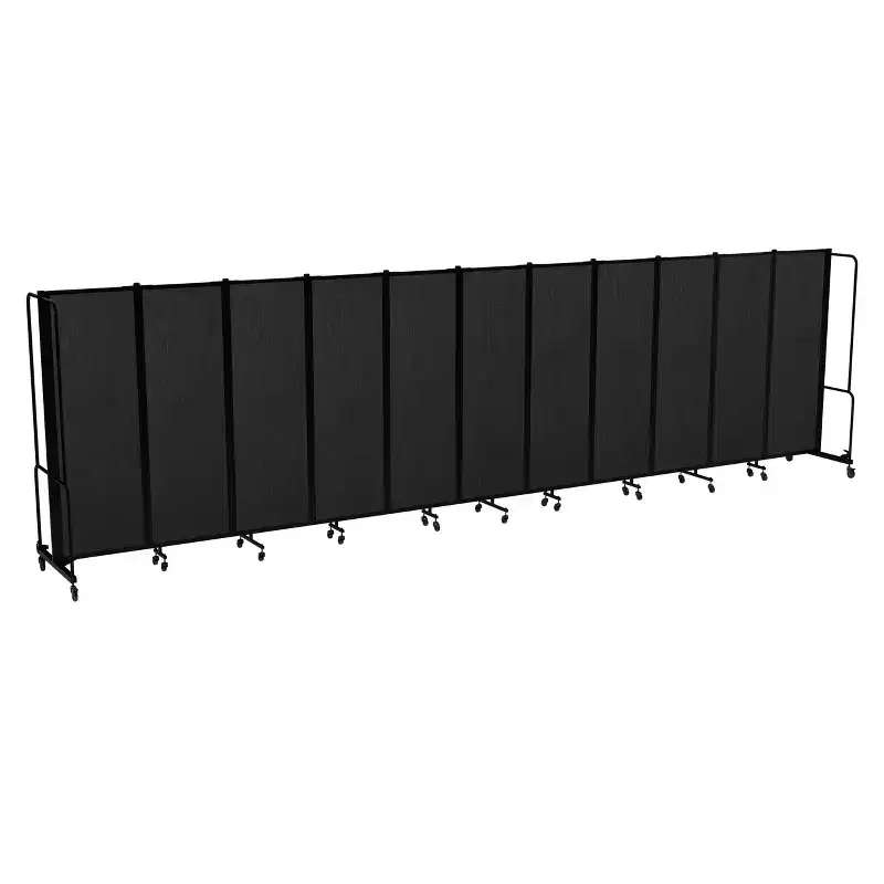 Hampden Furnishings Otis Collection Portable 11 Panel Room Divider Black