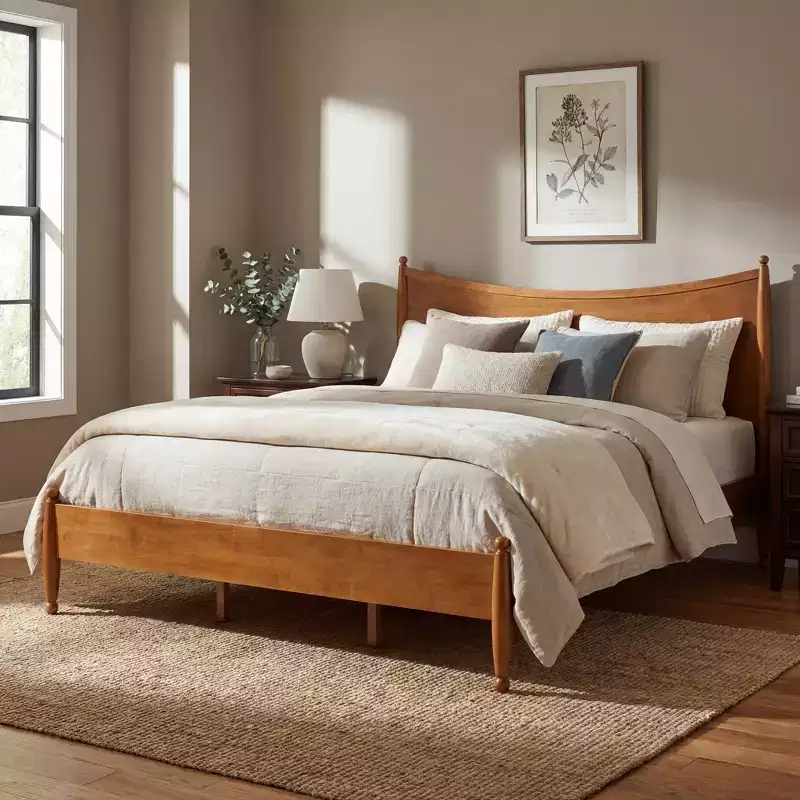 Christopher Knight Home Paulin Cottage Rubberwood Clearance Bed with Curved Headboard