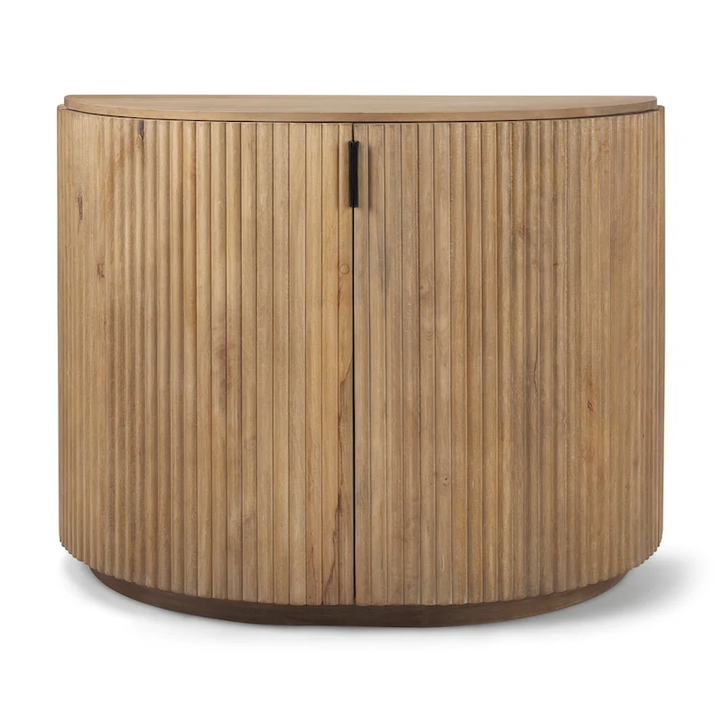 Terra Light Brown Solid Wood Accent Cabinet