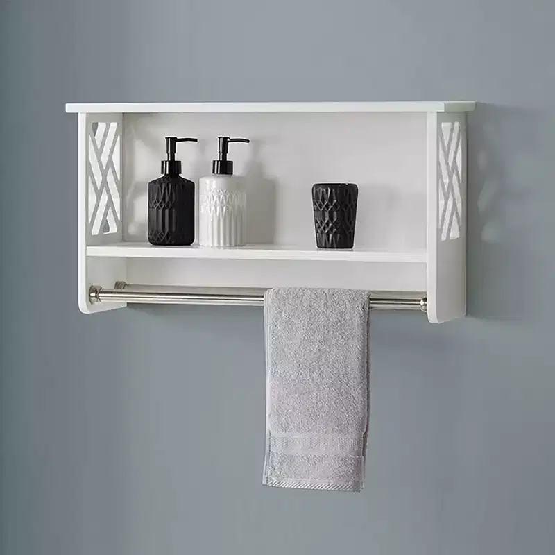 Coventry Bath Shelf with Two Towel Rods White - Alaterre Furniture