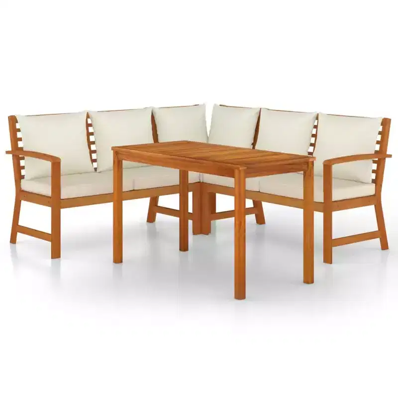 vidaXL Patio Dining Set Acacia wood with cushions