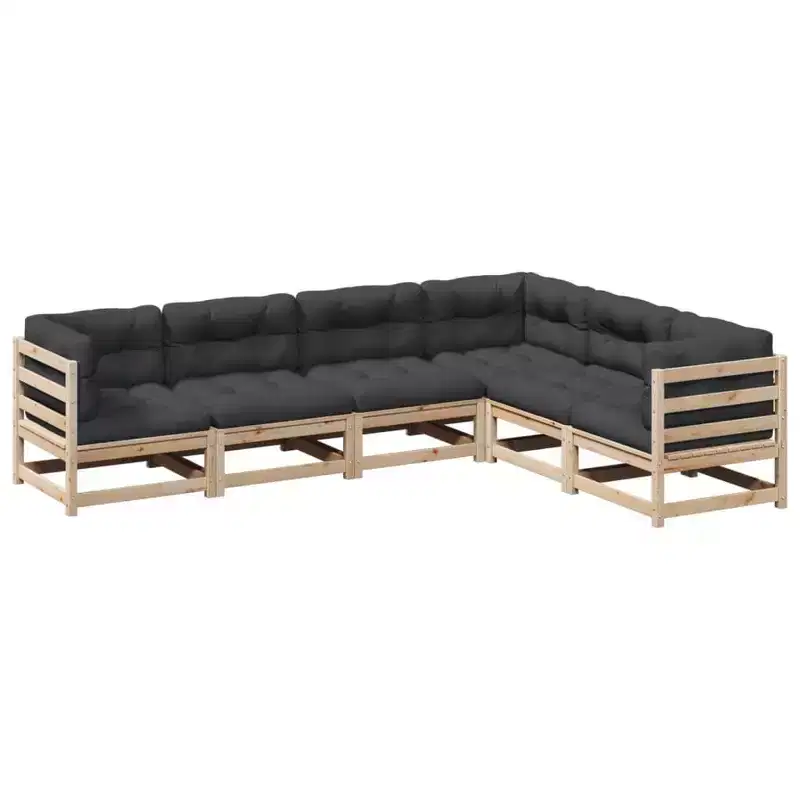 vidaXL Modular Patio Sofa Set with Cushions