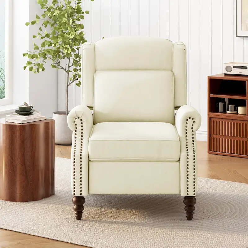 Upholstered Recliner with Wing Back