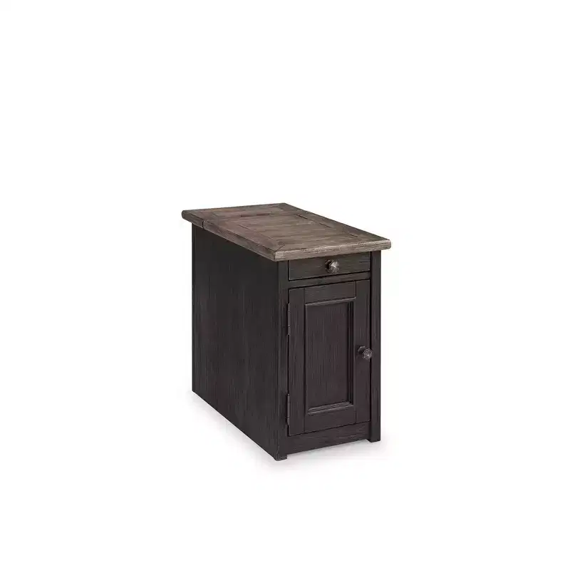 Tyler Creek Chairside End Table with USB Ports and Outlets Grayish Brown/Black - Signature Design by Ashley