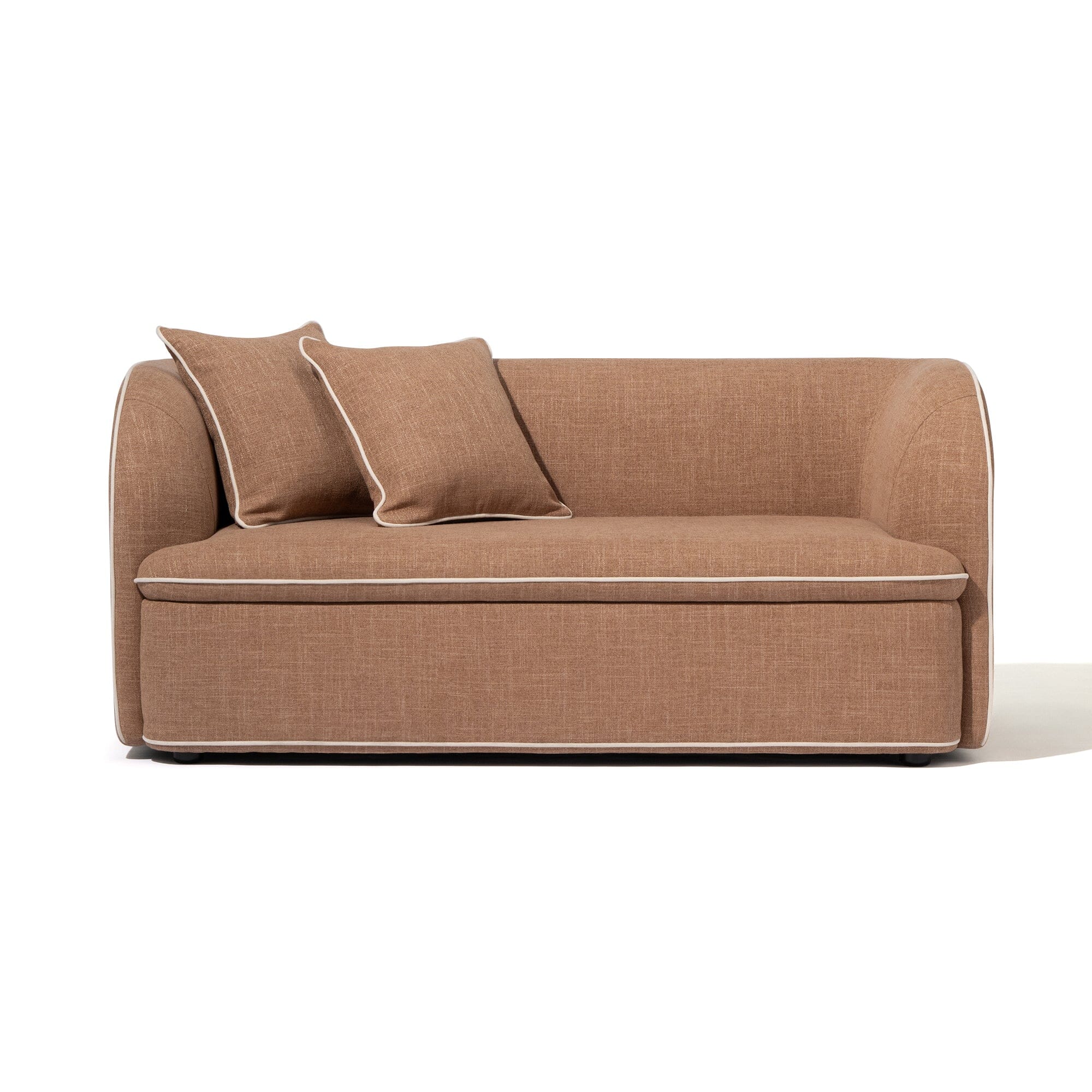 Light Brown 2-Seat Upholstered Sofa