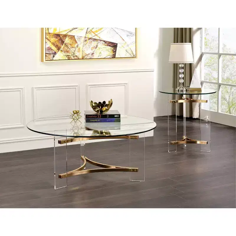23" Sosi Accent Table Gold Finish - Acme Furniture