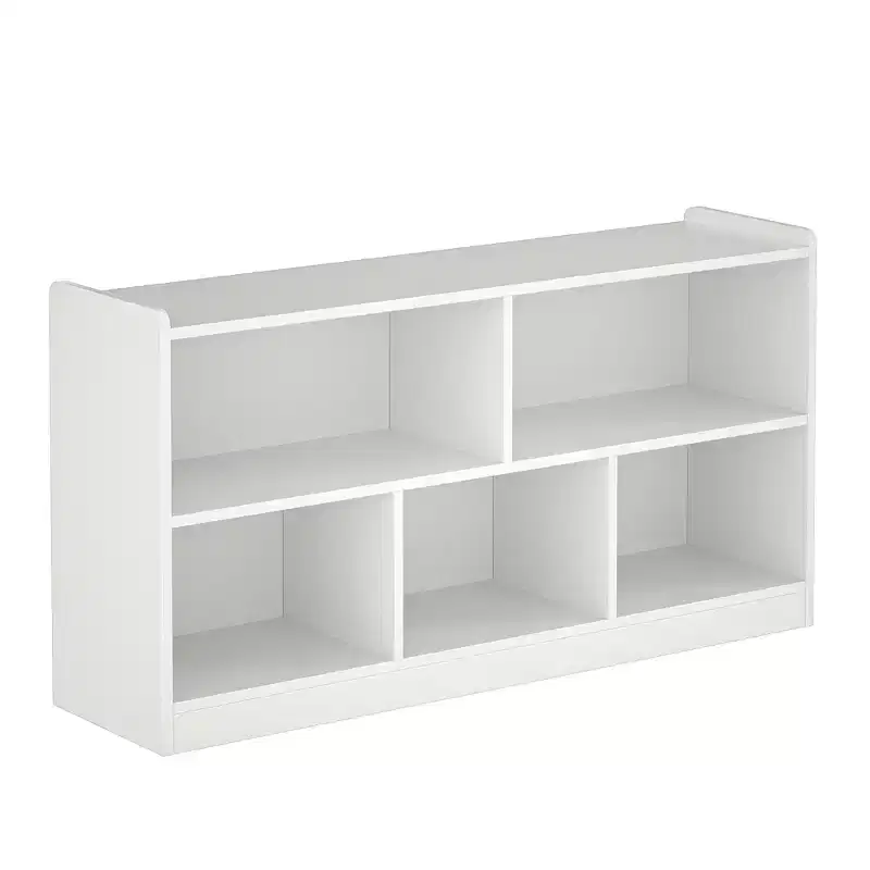 Wooden Kids Storage Cabinet with 5 Sections, Montessori Bookshelf and Toy Organizer for Nursery, Playroom, Classroom & Bedroom