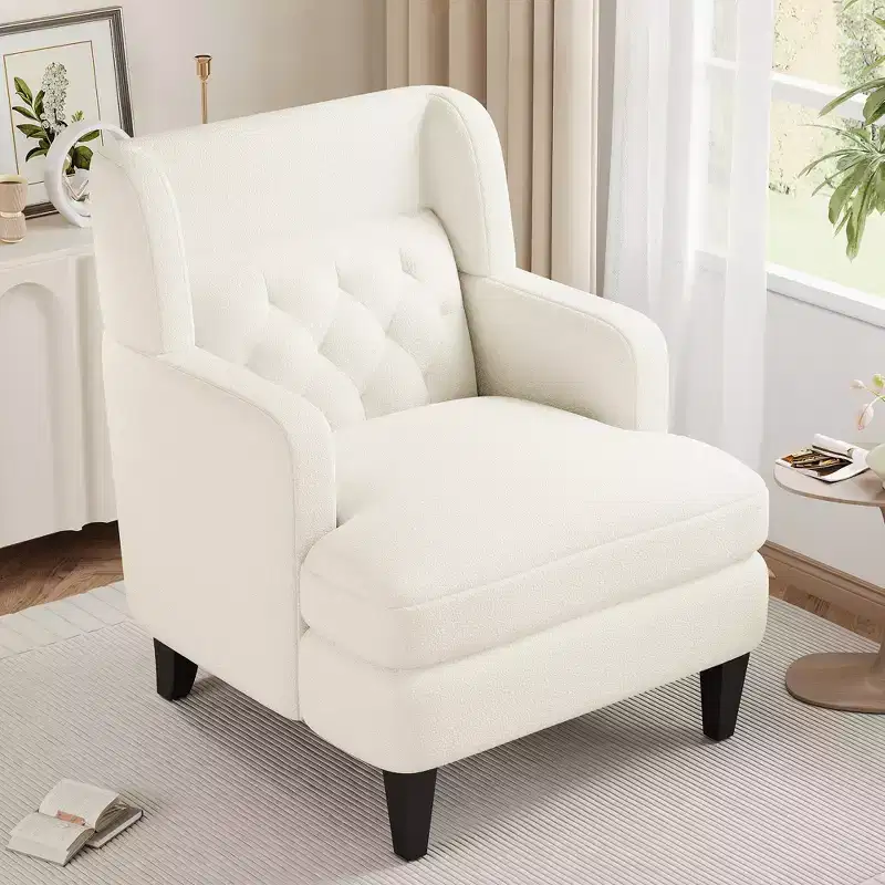 Teddy Fleece Upholstered Accent Chair, Modern Armchair Comfortable Lounge Chair for Living Room & Bedroom - Christopher Knight Home
