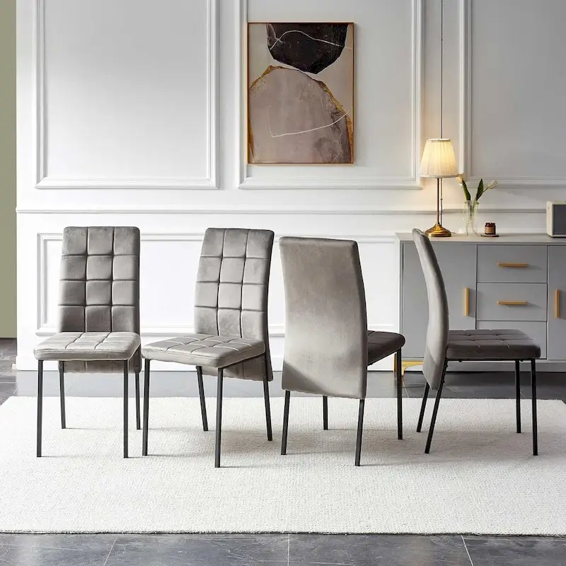 Howtai Upholstered Velvet Dining Chair High Back