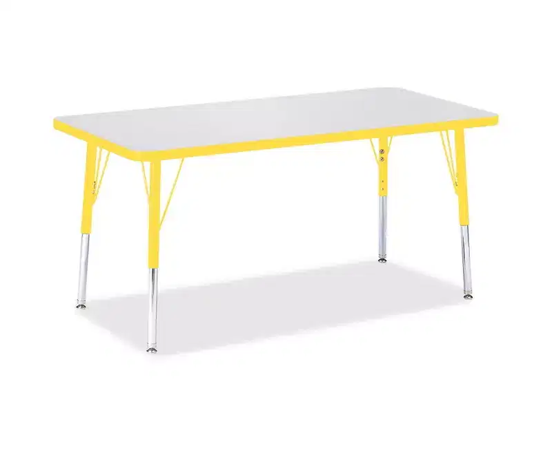 Jonti-Craft Berries Elementary Height Color Edge Rectangle Table (24 x 48) in Yellow