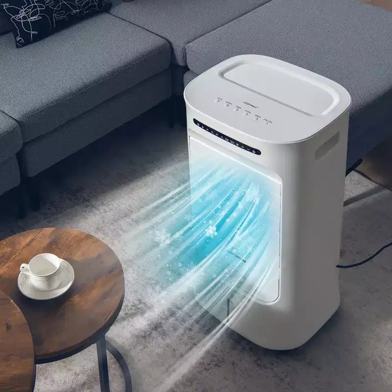 Costway 4-in-1 Evaporative Air Cooler Portable Humidifier with Timer, 3 Modes & Speeds