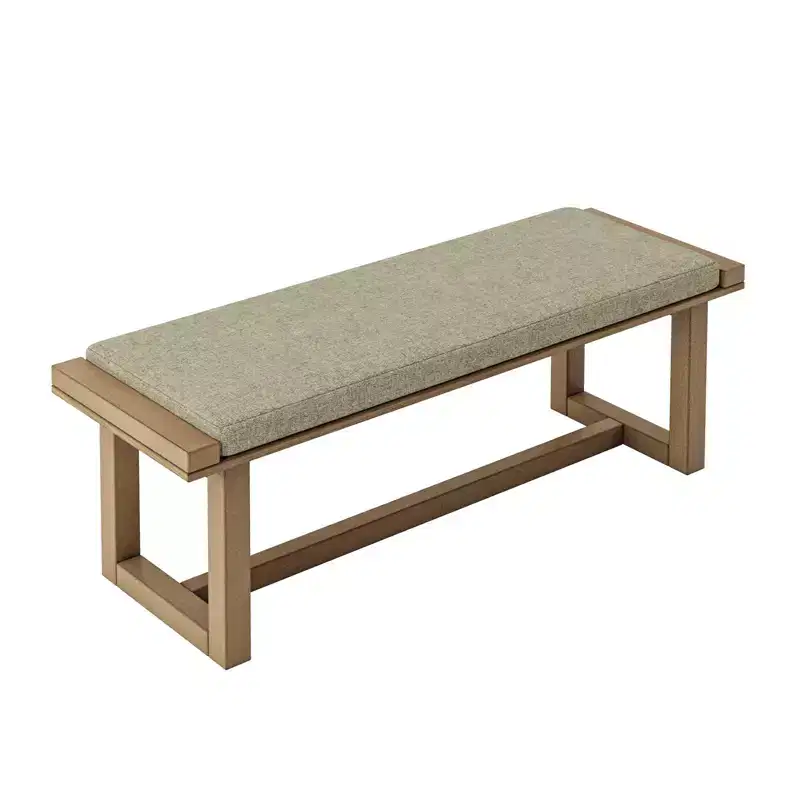 Emilia Dining Bench with Solid Wood Frame| ART OF LIVING DESIGNS-NATURAL