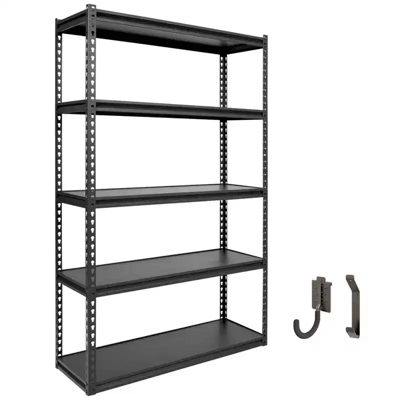 Atlas Shelving 5-Tier 36"x18"x72" 4000lbs Steel Boltless Shelving with laminate Deck Dark Gray