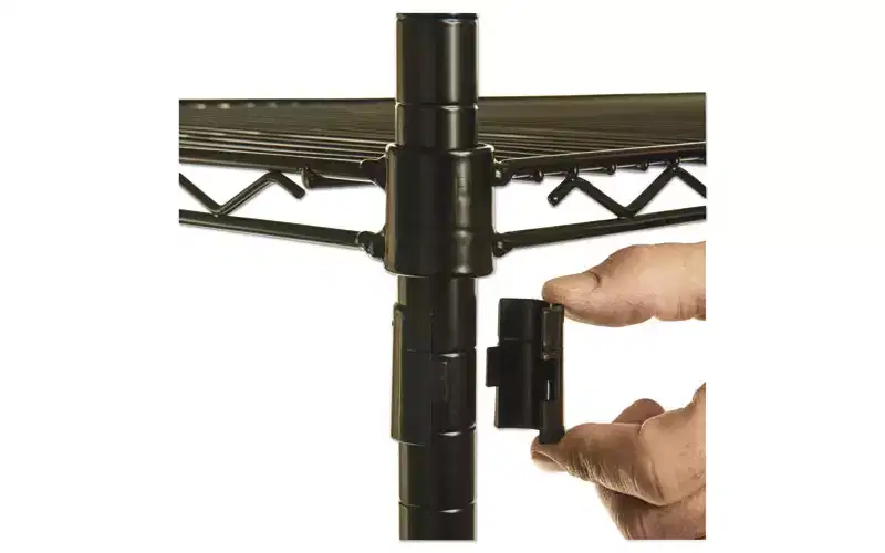 Alera NSF Certified Industrial Four-Shelf Wire Shelving Kit, 48w x 24d x 72h, Black