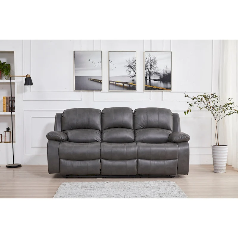 Betsy Furniture Bonded Leather Power Rclining 3-seat Sofa Couch 8018