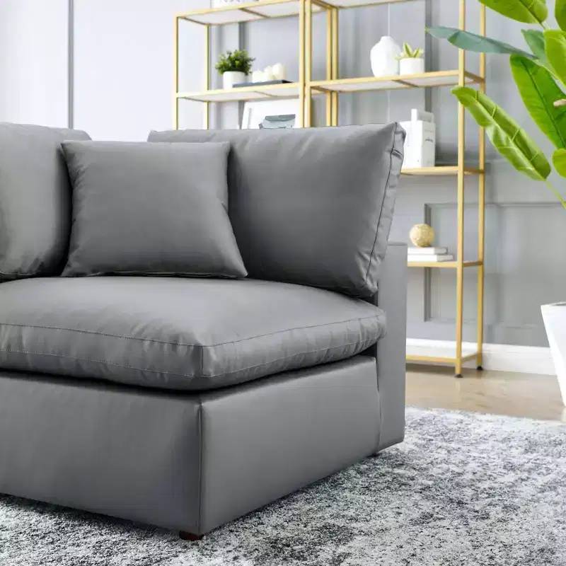 Commix Down Filled Overstuffed Vegan Leather Corner Chair - Modway
