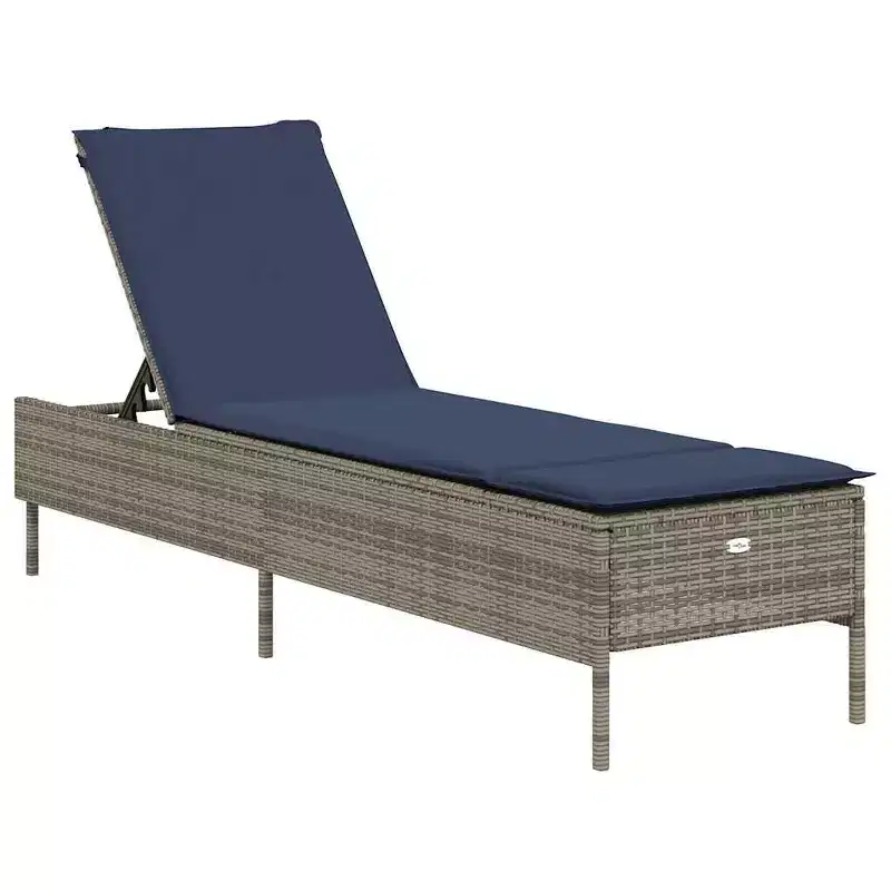 vidaXL Patio Sun Lounger PE rattan Standard Height-Adjustable
