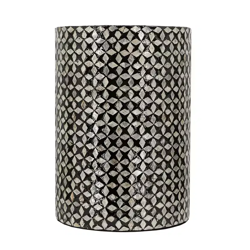 GDFStudio Dutile Capiz Drum Accent Side Table