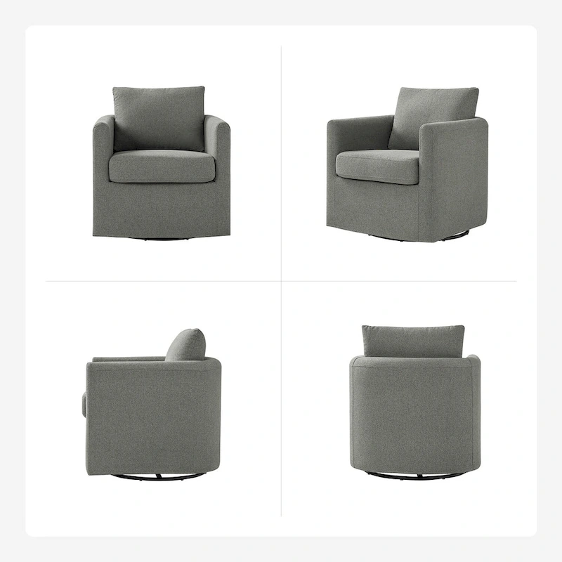 Erkenbald Modern 360-Degree Swivel Chair with Removable Slipcover Set of 2 by HULALA HOME
