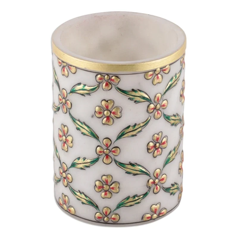 Handmade Blooming Mesh Marble Pen Holder