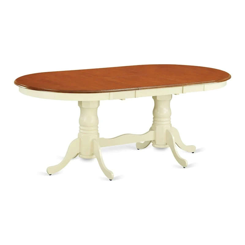 Kitchen Table - Oval Dining Table with Double Pedestal Base (Finish Options)