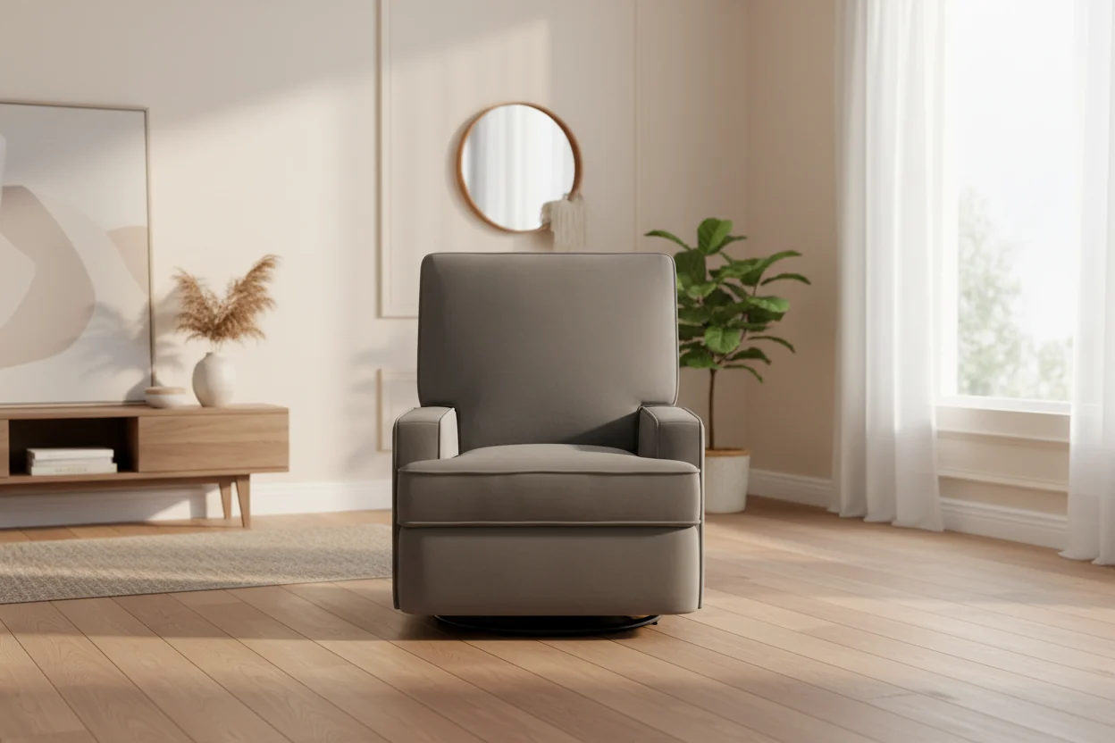 Nursery Swivel Gliding Recliner with 360-Degree Swivel and Multiple Recline Positions