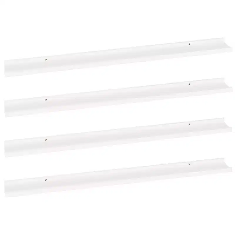 Set of 4 White Floating Wall Shelves – 39.4
