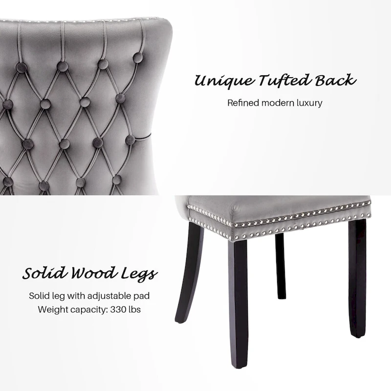 KATA Velvet Upholstered Wingback Dining Chairs Set of 4