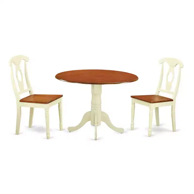 Tuscan Kitchen Table Set - 3 Piece Dining Set - Asian Hardwood Table & Chairs