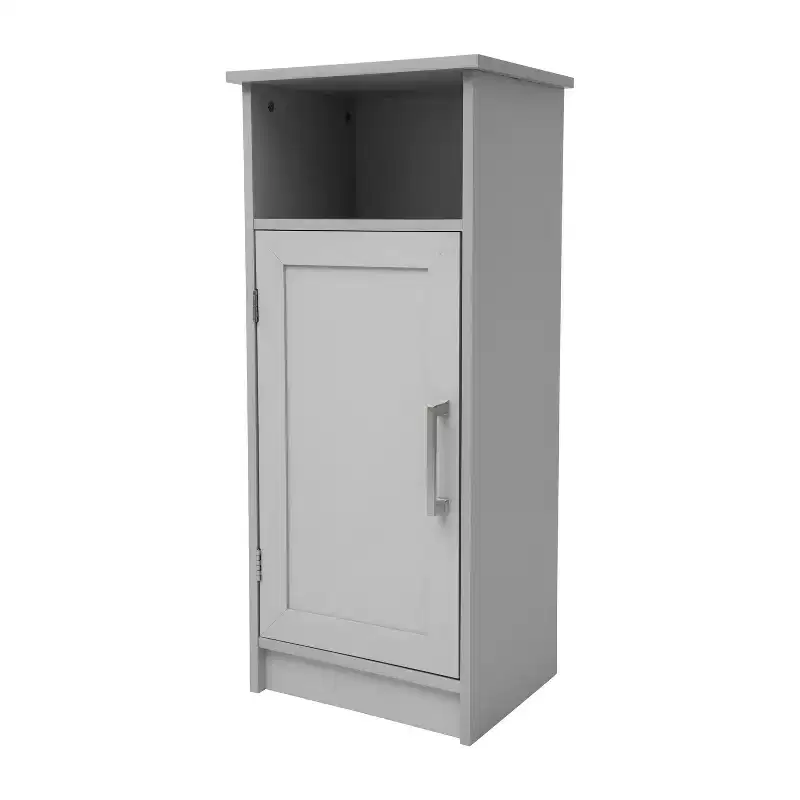 Bathroom Storage Cabinet Organizer with Magnetic Closure Door, In-Cabinet Adjustable Shelf, and Upper Open Shelf