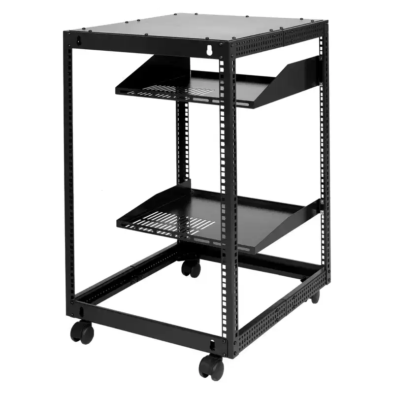 Carbon Steel Open Frame Server Cabinet, 15U, 30