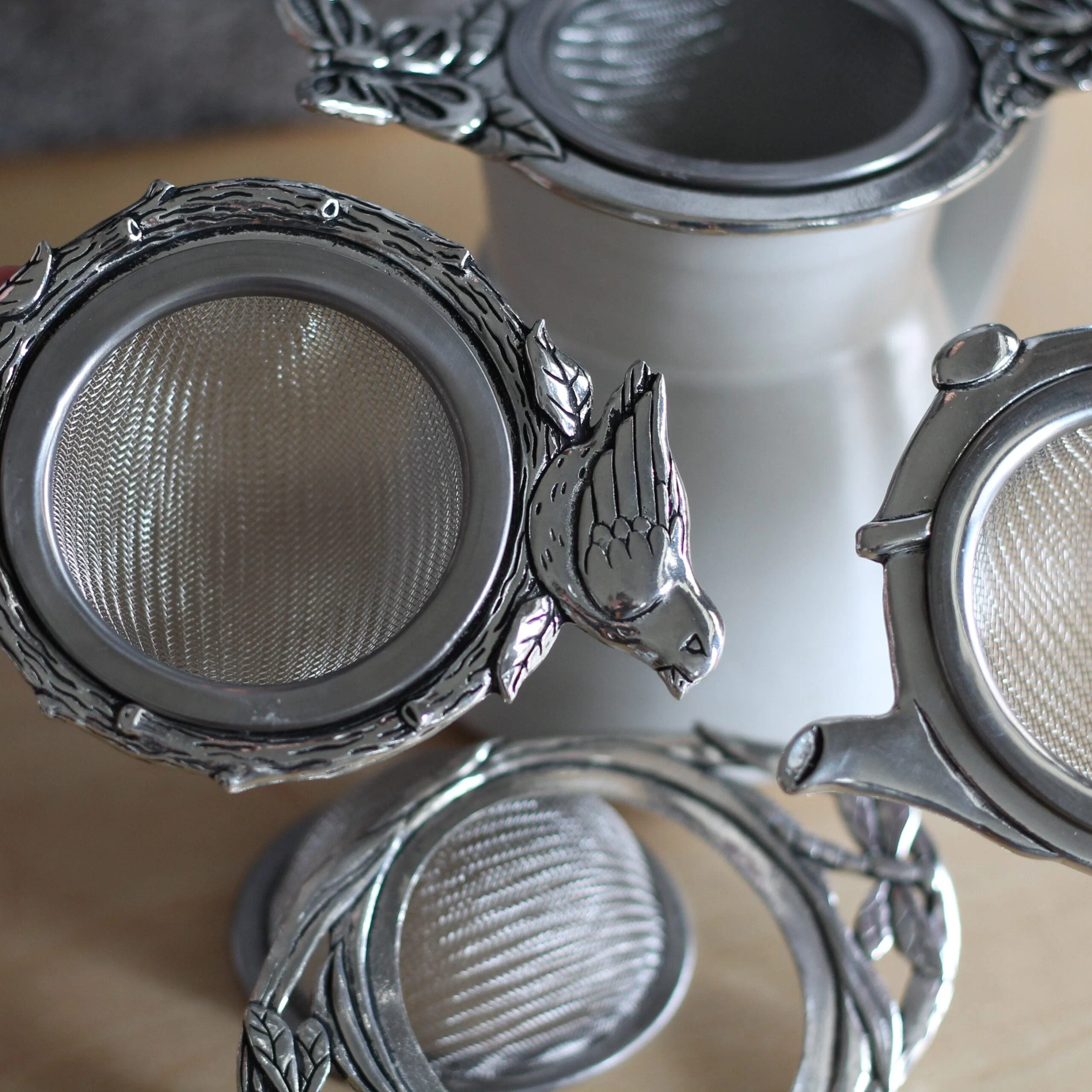 Handmade Pewter Tea Strainer