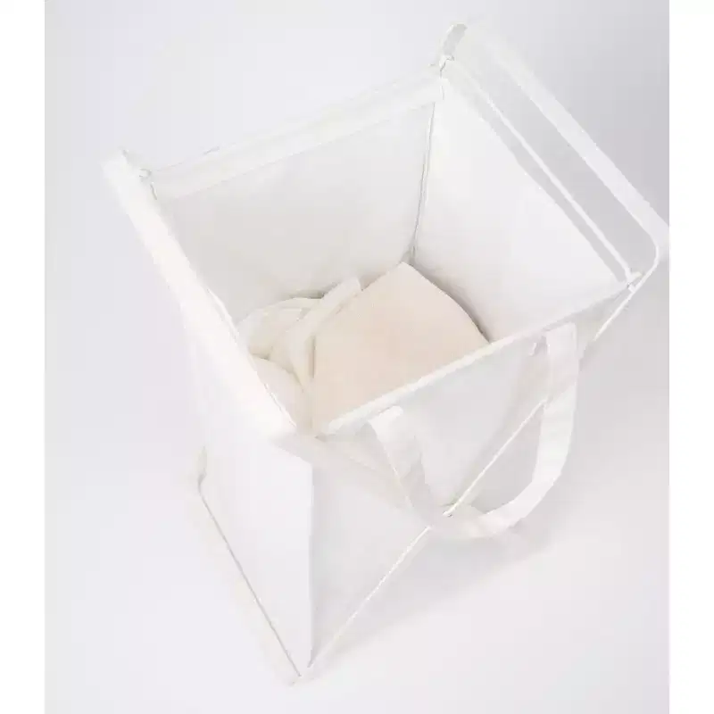 Laundry Hamper with Cotton Liner - Two Sizes - Steel + Cotton