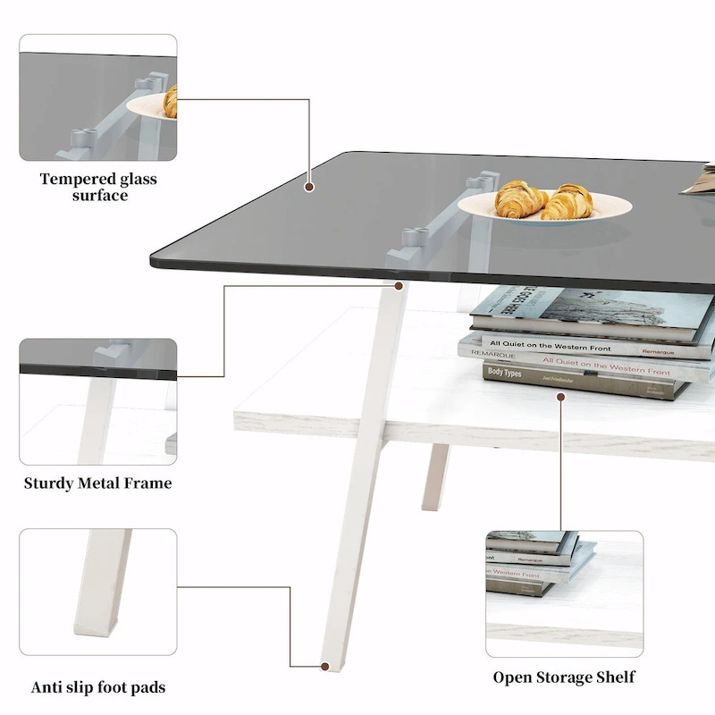 38.58 Rectangle Coffee Table with Modern Design