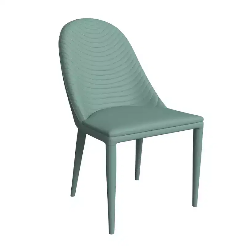 LeisureMod Seville Modern Dining Chair  Armless Upholstered Leather with Metal Legs, Contemporary Kitchen & Dining Room Accent Chair