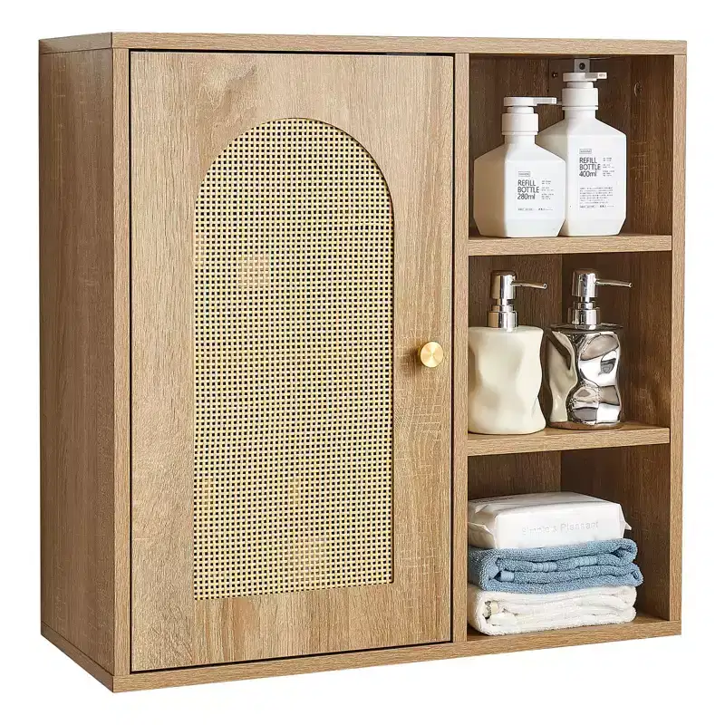 Wall Mounted Bathroom Cabinet with 5-Level Adjustable Shelf for Over Toilet Storage