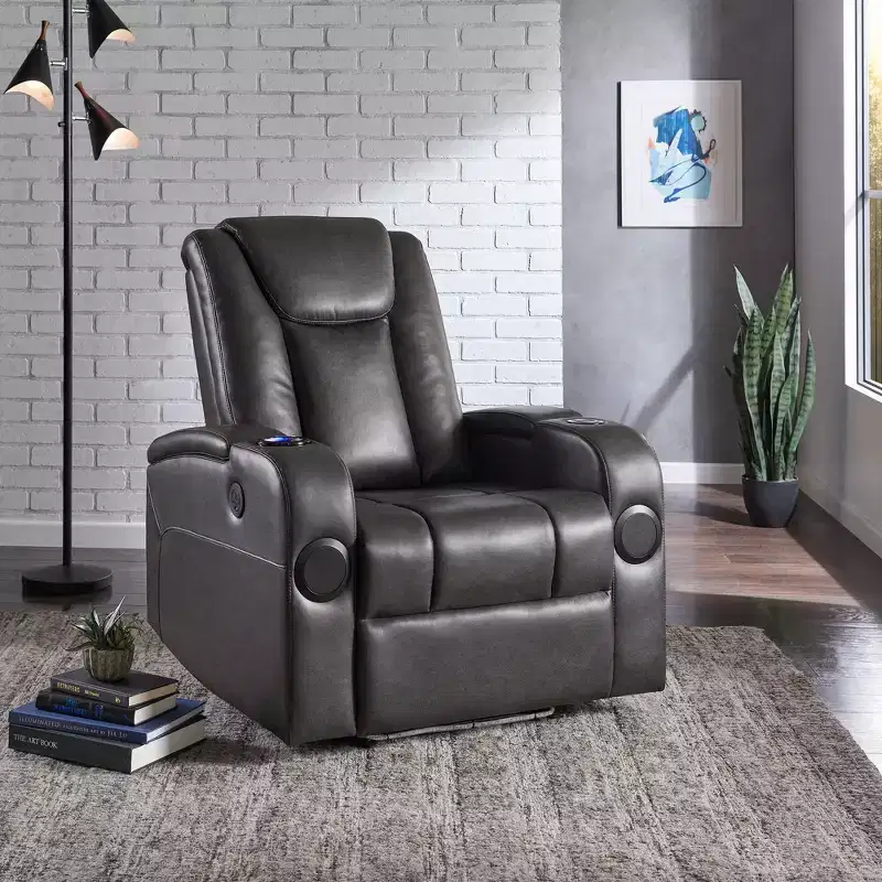 Accent Chair with USB/Wireless Charger & Speaker - Grey