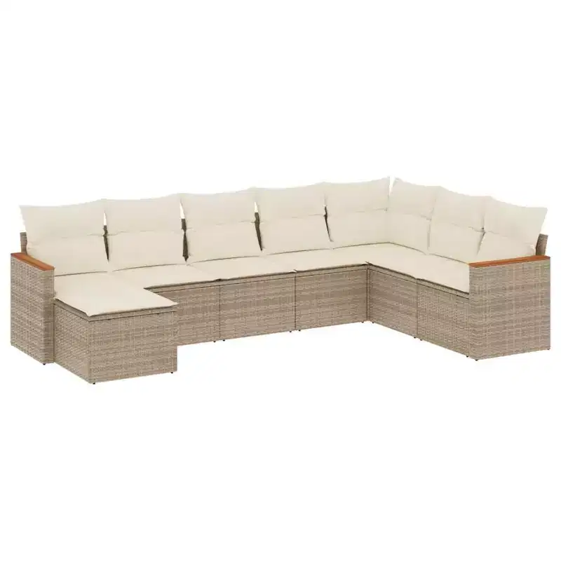 vidaXL 9 Piece Patio Sofa Set with Cushions Poly Rattan